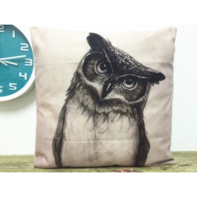 1x Simple painting Cartoon owl Home Decor sofa Cushion Covers Pillow Case 18X18   263390530913